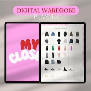 Digital Wardrobe Planner Capsule Wardrobe Digital Planner Aesthetic Digital Wardrobe Organizer for Stylish Girl Closet Planner iPad Goodnote
