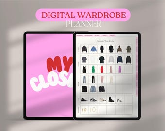 Planificador de guardarropa digital Organizador de guardarropa digital estético para chicas con estilo Planificador de guardarropa iPad Goodnote