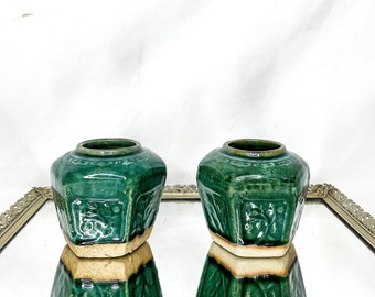 Set of Two 19th Century Jade Green Glazed Chinese Ginger Jars