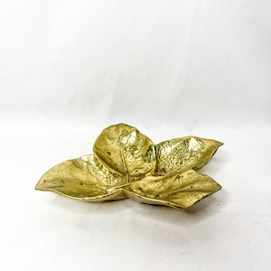 Brass Leaf Catchall / Ashtray by Virginia Metalcrafters