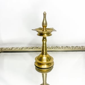 Vintage traditionelle massive Messing Öllampe Diya