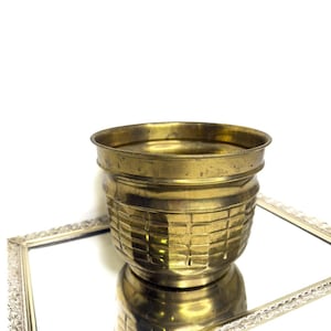 観葉植物用漆塗り真鍮プランター、インド製、ヴィンテージ