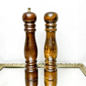 Set of Three Vintage/Retro Wooden Salt and Pepper Shaker Set, Vintage Items, Vintage Store, Farmhouse Decor, Gailcraft Quality Woodenware