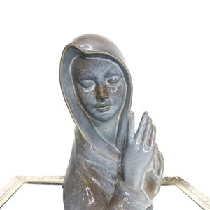 Large Vintage Ceramic Praying Virgin Mary madonna bust sculpture statue, Catholic , one of a kind