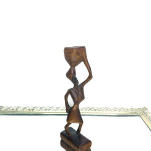 vintage African art carved wooden figure / African art / African home decor