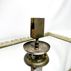 Rare Antique Brass and Wood Letter Holder, Primitive Office Decor, Victorian Brass , Brass office Decor