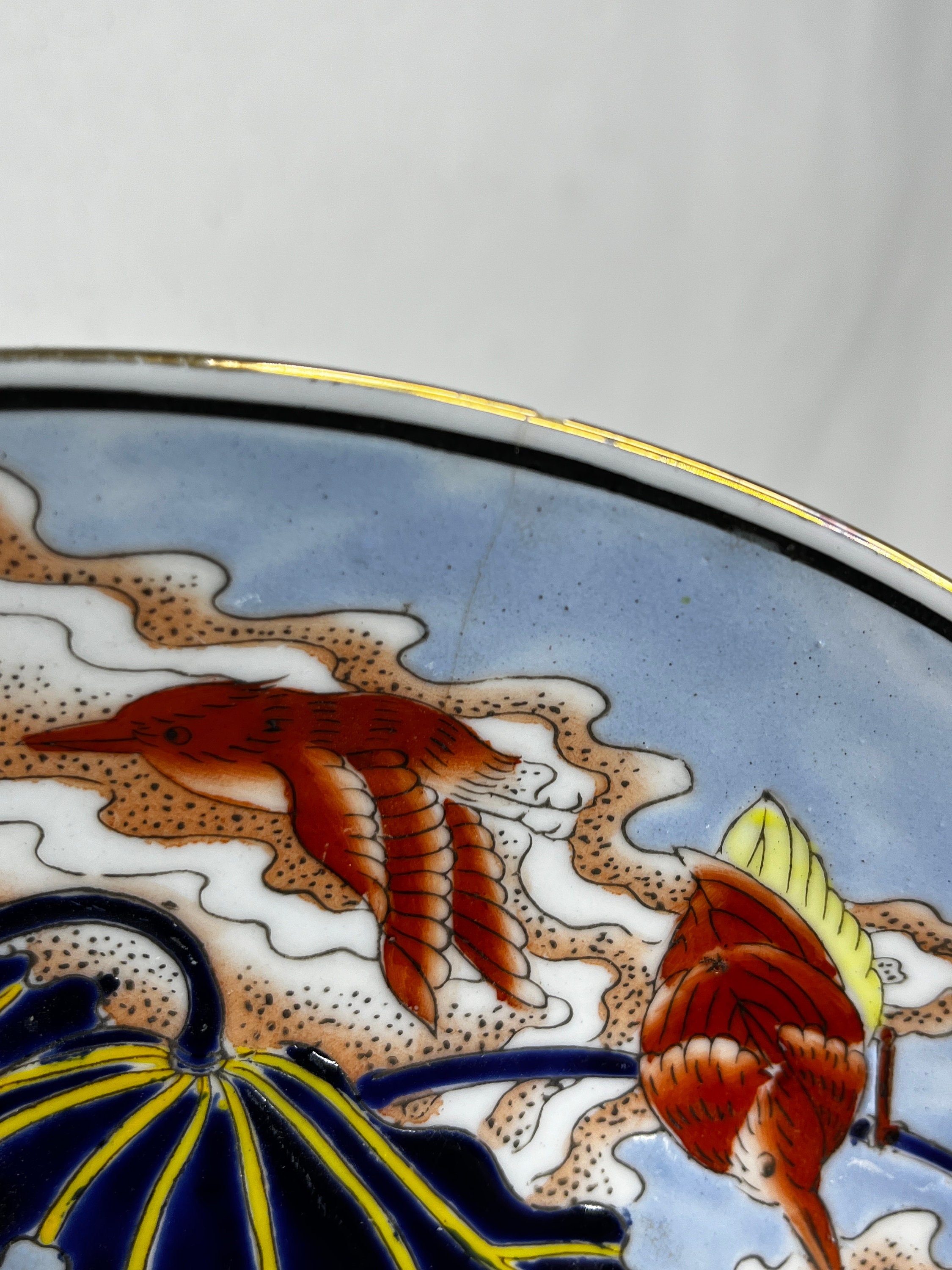 ヴィンテージ シノワズリ クレーンプレート：青と白の装飾模様 - Etsy 日本