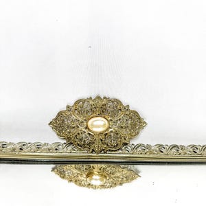Antique Filigree Metal belt buckle large in Antique GOLDTONE Antique Filigree Brass Belt Buckle: Gold Tone Steampunk  main image 4