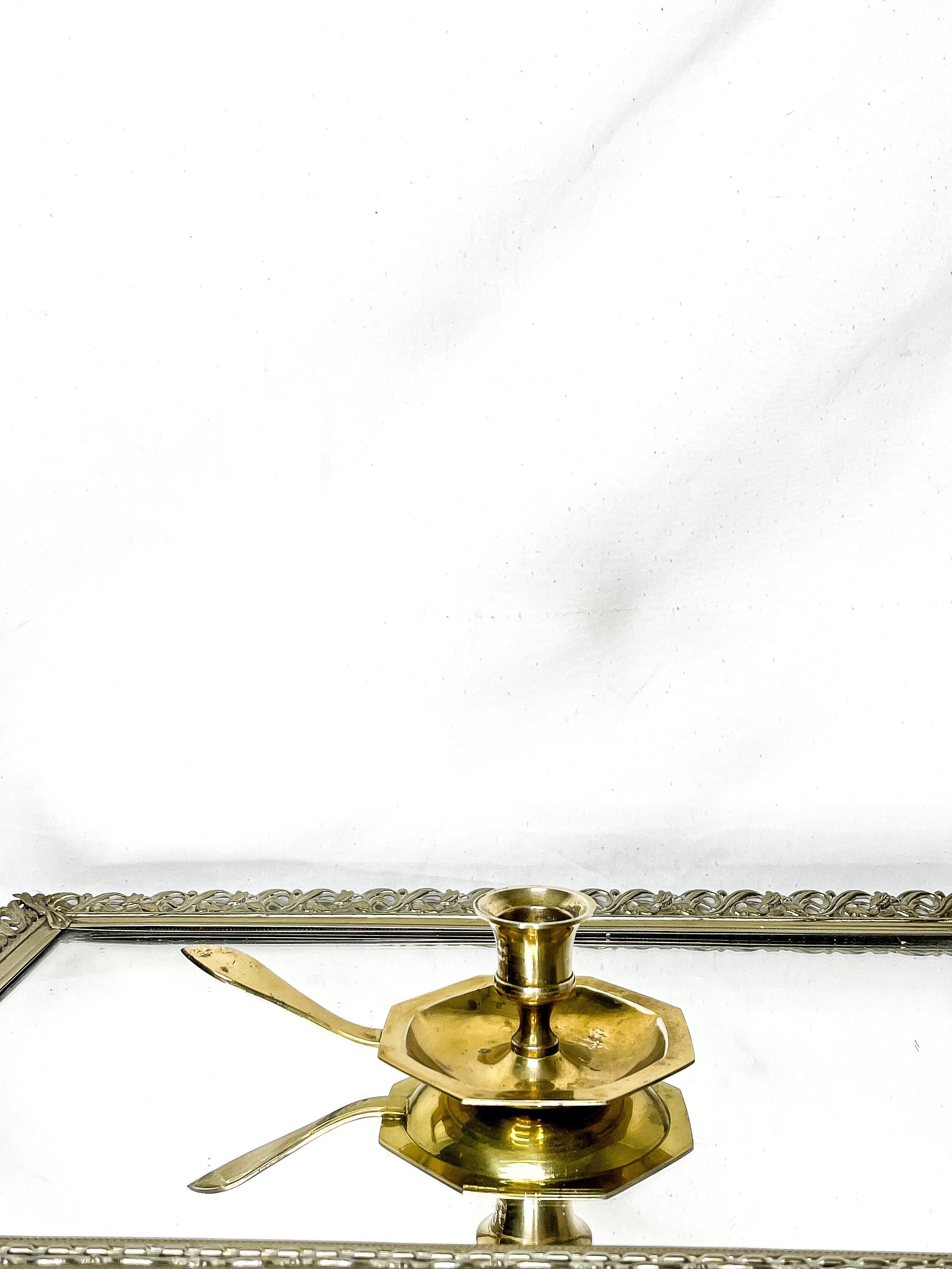 Dessau Home Brass Chamberstick Candleholder 3 H x 5 D Home Decor -  Distinctive Decor