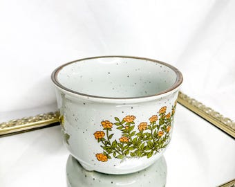 Vintage Takahashi Stoneware Flower Pot/speckled Stoneware