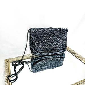 Vintage Style Beaded Black Evening Clutch/Wedding Party/Prom Purse/Handbag
