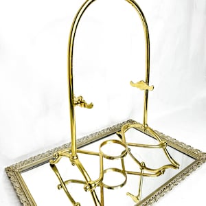 Antique Vintage Brass Tea Kettle Teapot Warming Serving Stand