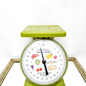 1950&#39;s American Family Scale Retro Green Kitchen Scale Vintage Scale Primitive Decor Farmhouse