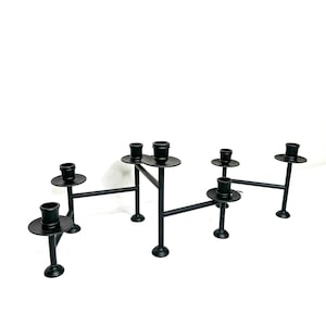 Vintage Articulating Metal 7 Candle Holder, Table Centerpiece Candelabra