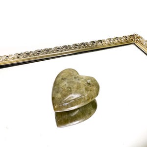 Heart SoapStone, Palm Stone, Crystal Decor, Smooth Polished Heart