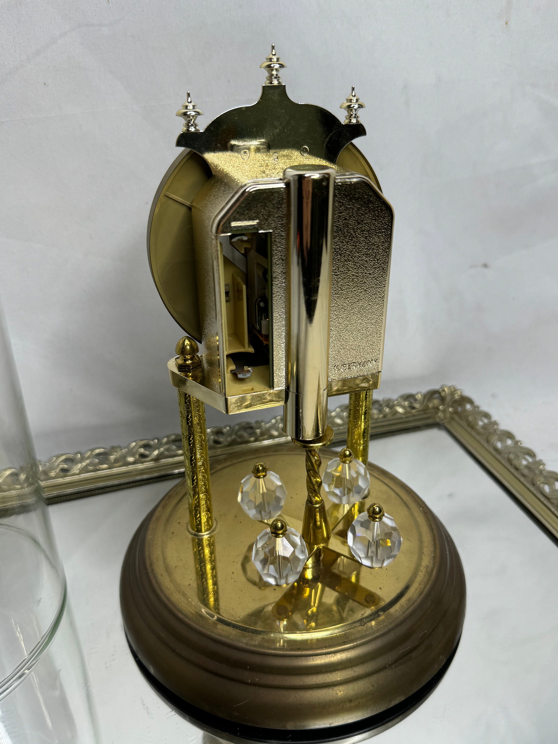 HERMLE Anniversary Clock With Crystal Pendulum, West Germany Hermle