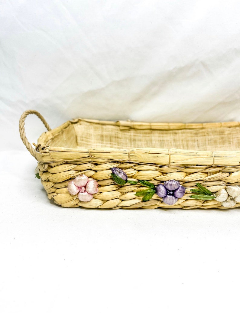 Vintage Raffia Casserole Dish Holder Wicker Carrier Basket Bags by