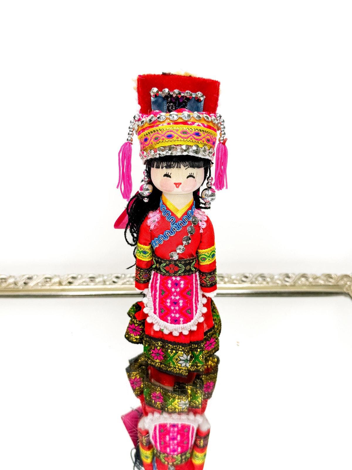 Poupée Chinoise Antique Habit Traditionnel – Années 1930 – 23 Cm