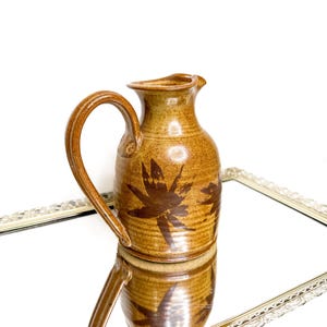 Vintage 1970s Art Studio Pottery Large Ceramic Jug Pitcher Vase - Handmade Boho Primitive Hippy Farmhouse Cabin Cottagecore Rustic