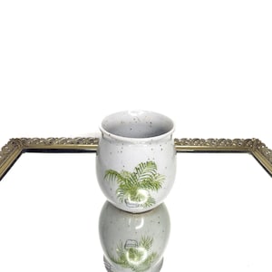 Small Specked Japan Stoneware Minature Date Palm Planter