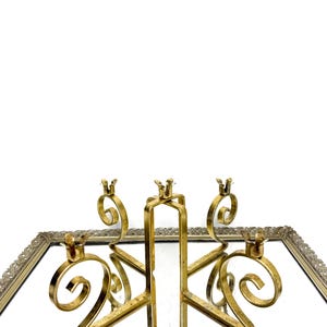 Vintage Gold Metal 5 holder Candelabra , Hollywood Regency , Gold Candle Centerpiece