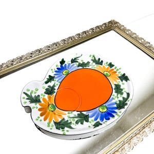 Set of two Antique Asian Handpainted Floral Tea Trays , Asian Trinket Trays, Asian Paint trays