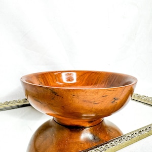 Beautiful Vintage Signed HandTurned Wooden Bowl | Wooden Decorative Bowl | Wooden Fruit Bowl | Wooden Pedestal Bowl