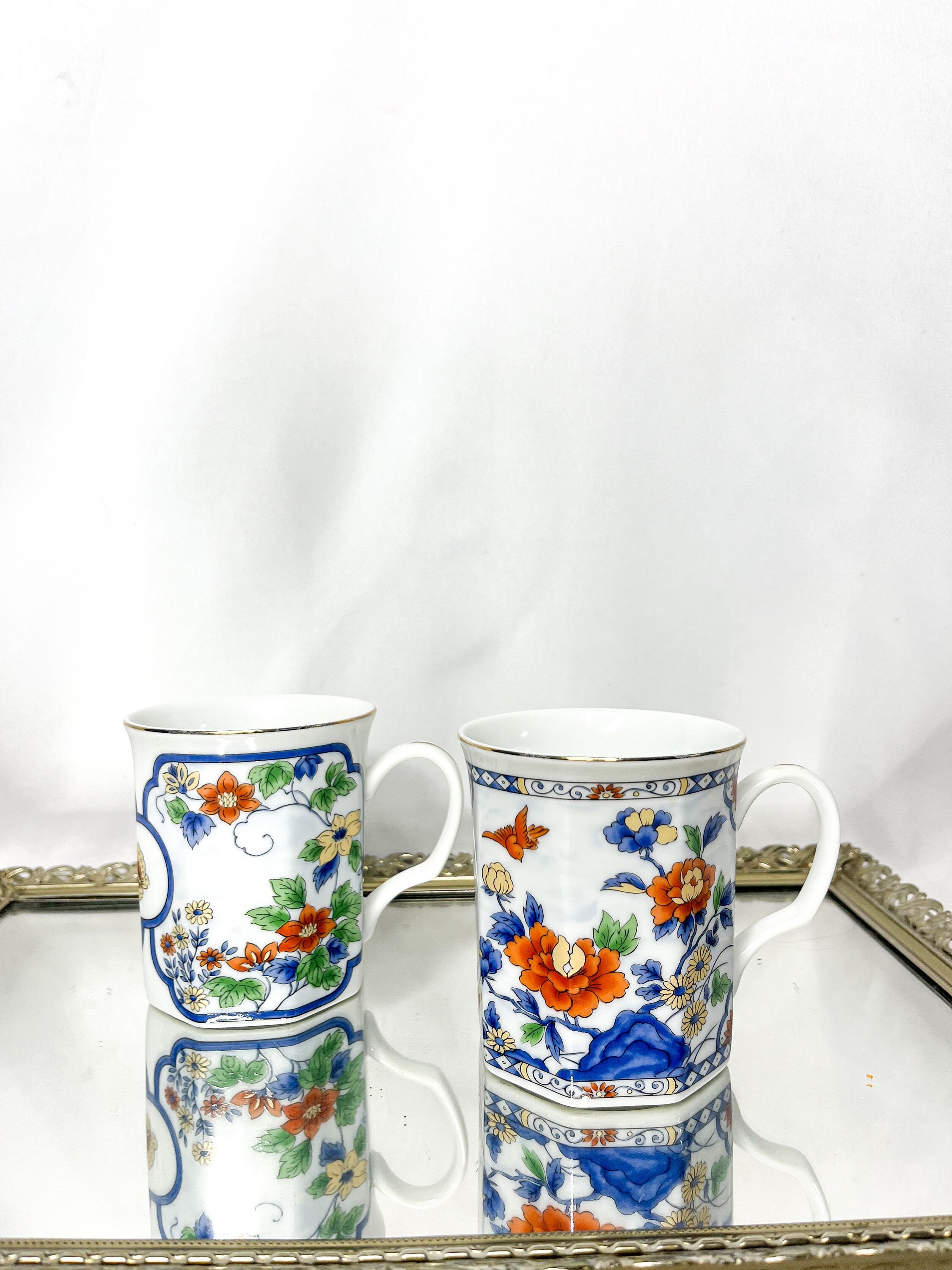 Vintage Takahashi San Francisco Set of 2 Porcelain Flowers and
