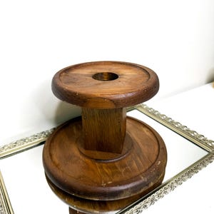 Vintage Wooden Spining Sewing Thread Spool Holder , Primative Carosel Spice holder