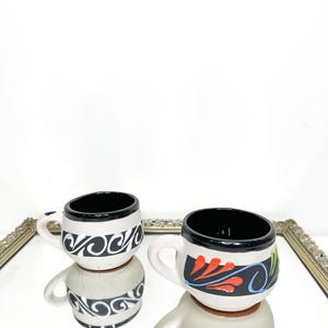 Set of Two Beautiful Vintage Mexico jarrito coffee mugs