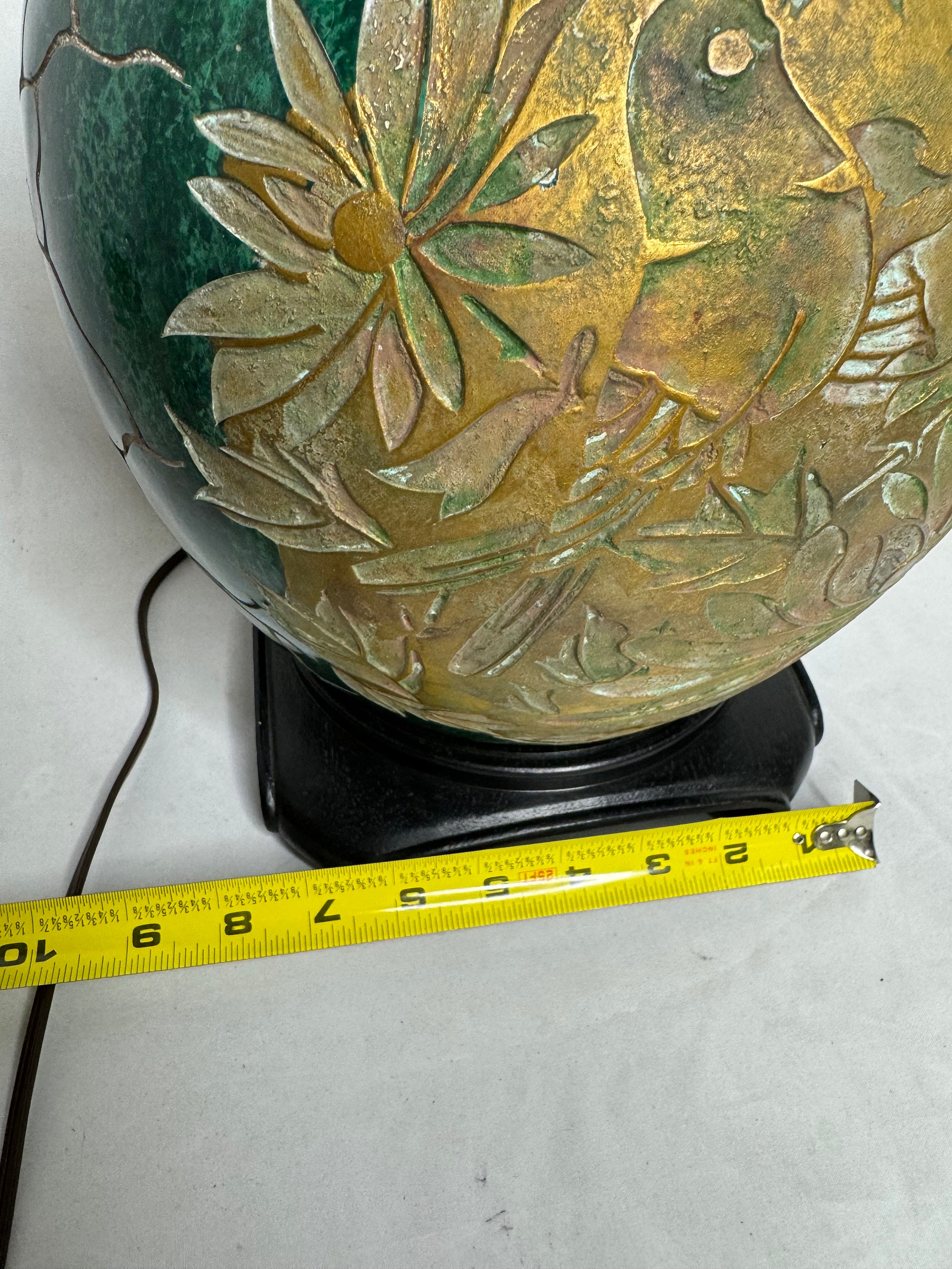 マ*ル様 円形蓋付き陶器 緑色模様 Beautiful Rare Vintage Frederick Cooper Green and Gold