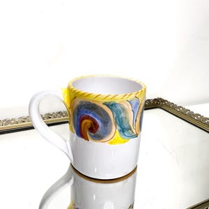 Colorful Vintage Handpainted Signed Mug from Italy