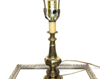 Vintage Berman Solid Brass Footed Table Lamp 19"