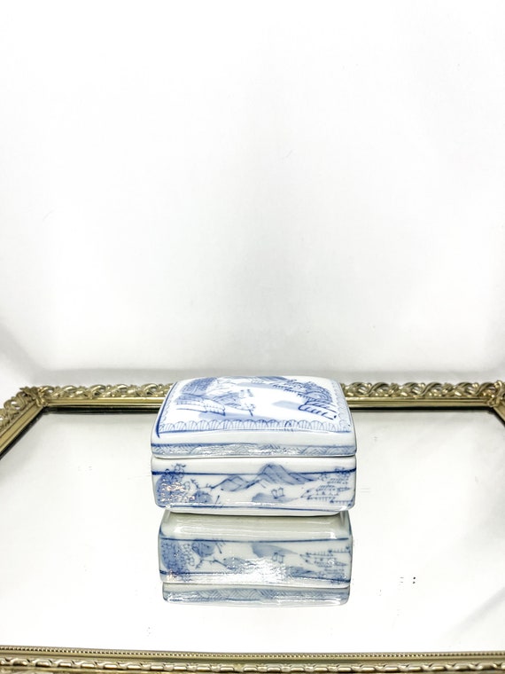 Antique Ink Box Porcelain Ink Paste Box Chinese I… - image 1