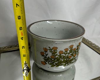 古い鉢 Vintage Takahashi Stoneware Flower Pot/speckled Stoneware