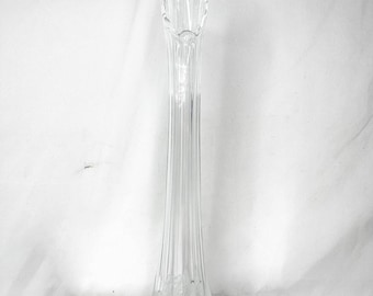Vintage Viking Frosted doorzichtige zwaaivaas met stretch en bloemdessin