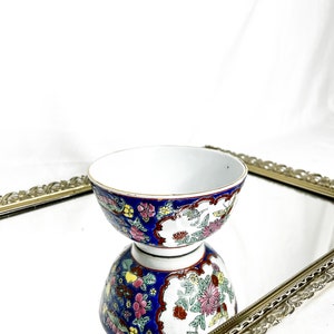 Vintage Chinoiserie  Decorative Colorful Hand Painted Bowl with Butterflies , Ring dish