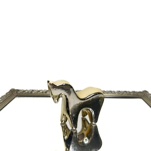 Rare Gold Ceramic MidCentury Horse Statue, Swedish Dala Horse, Vintage Modern Style, Minimalist Horse KnickKnack, Gift for Horse Collector