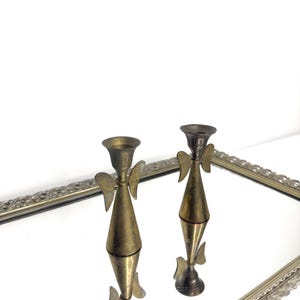 Vintage Brass Angels Candle Stick Holder Set | Vintage Candle Holder | Vintage Christmas Decor | Mid Century Decor | Minimalist Decor