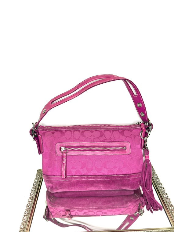 Vintage Y2K Coach Hot Pink Signature Canvas East/west Duffle