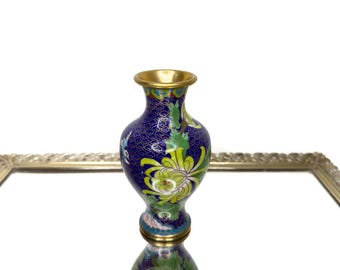 Chinese Cloisonné Small Vase/Cloisonné Vase/Chinese Art/Flower