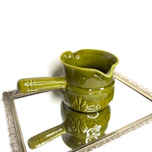 MCM Los Angeles Pottery Green Ceramic Pot Double Spout with Handle