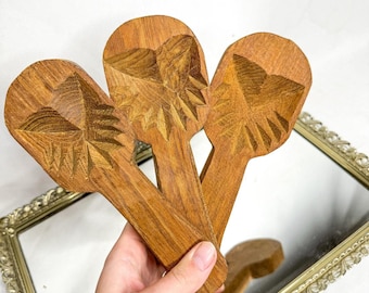 Stampo per biscotti vintage in legno intagliato a mano, Maamoul mediorientale