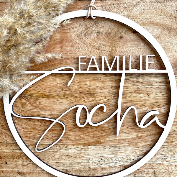 Türkranz mit Familiennamen | Türschild personalisiert | Geschenk zur Hochzeit | Geschenk zum Einzug | Namensschild Holz | Willkommensschild