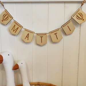 Pennant chain | Wooden name garland | Decoration | Children's room | Birth gift | Baptism gift