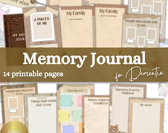 Memory Book for Dementia, Memory Journal, Dementia Aid, Life Story Book, Dementia Gift