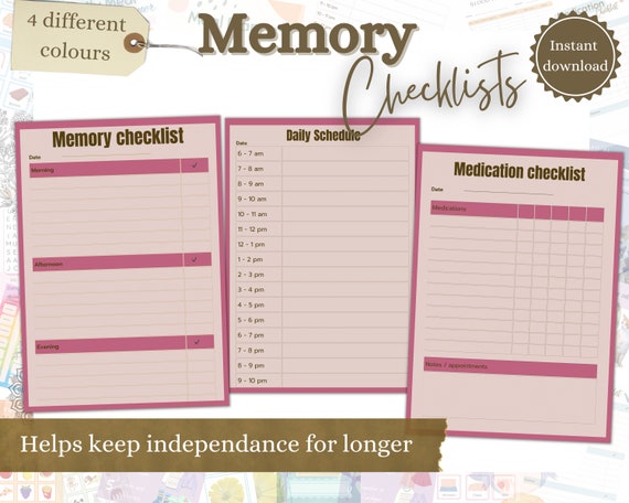 Memory Planner, Dementia Planner, Elderly Care Planner, Dementia Help, Dementia Aid, Dementia Care, Dementia Binder, PDF Planner