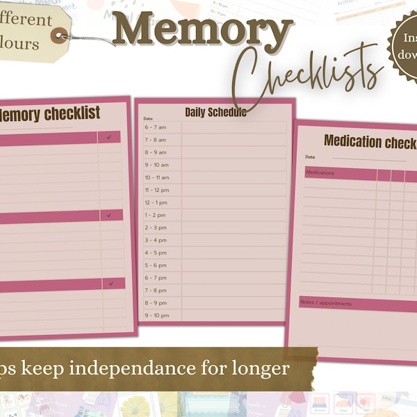 Memory Planner, Dementia Planner, Elderly Care Planner, Dementia Help, Dementia Aid, Dementia Care, Dementia Binder, PDF Planner