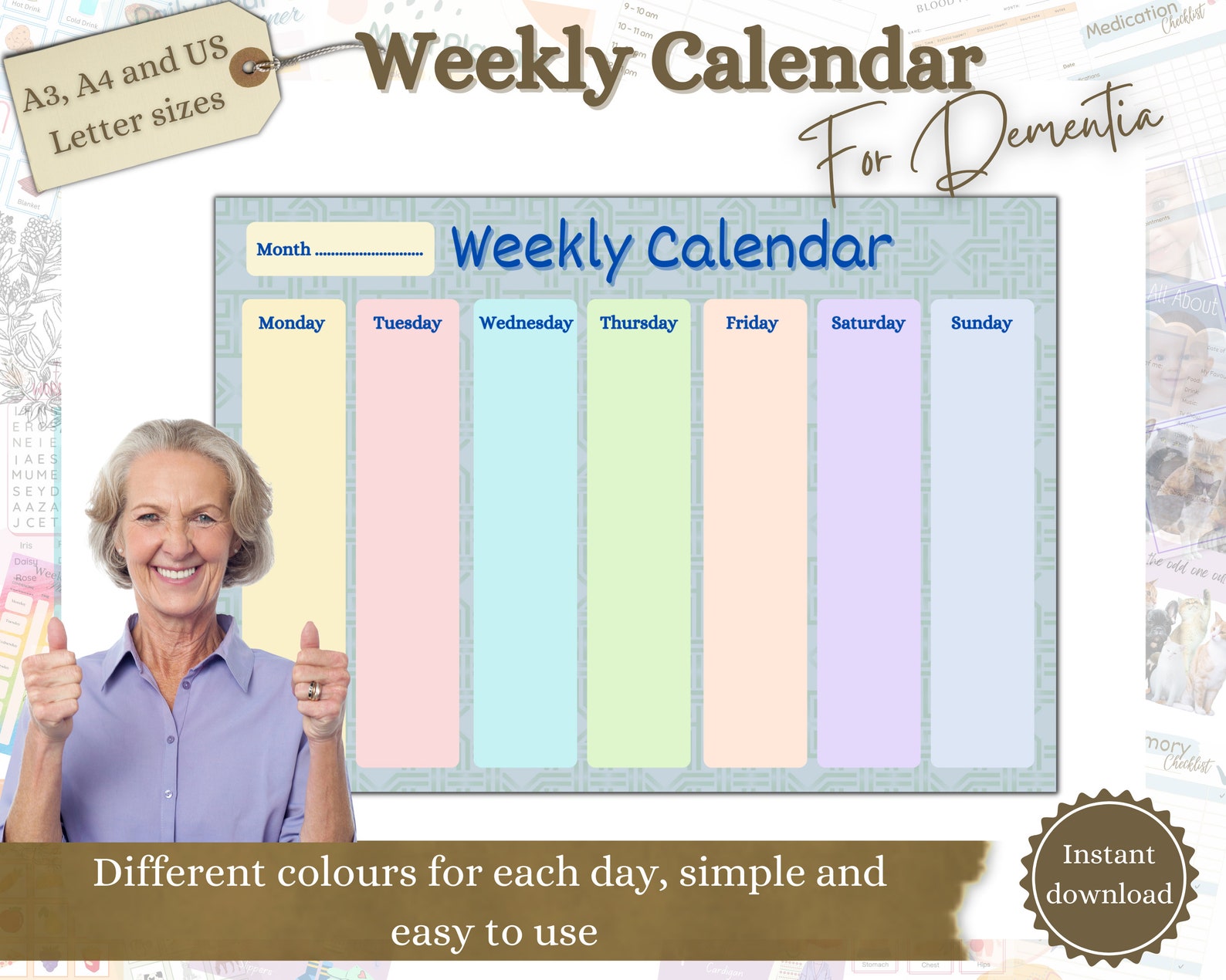 Weekly Calendar for Dementia Printable Dementia Aid Alzheimer s Help Weekly Calendar for Dementia Printable Dementia Aid Alzheimer s Help