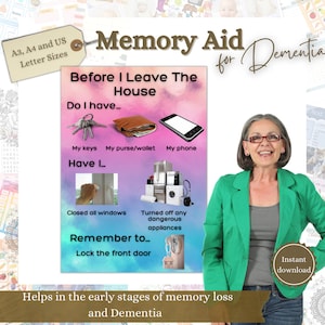 Dementia Aid, Memory Care Sign, Leaving the House, Wall Signs for Alzheimer’s, Dementia Help, Memory Loss